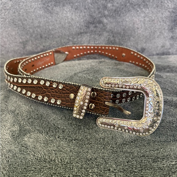 Blazin Roxx Brown and Silver Studded Belt - Picture 7 of 8